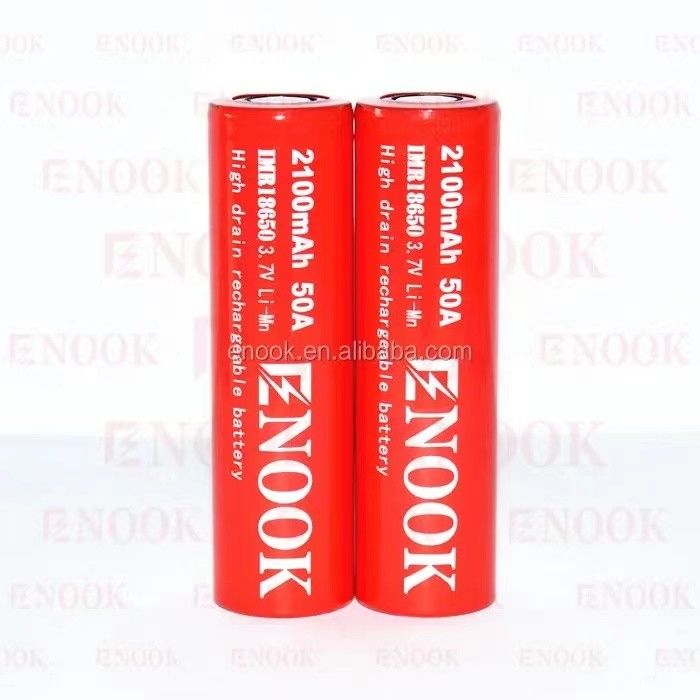 Przenośny 18650 Bateria Li-Ion o wysokim zużyciu 2100mAh 3.7V Max 50A Z płaską górą