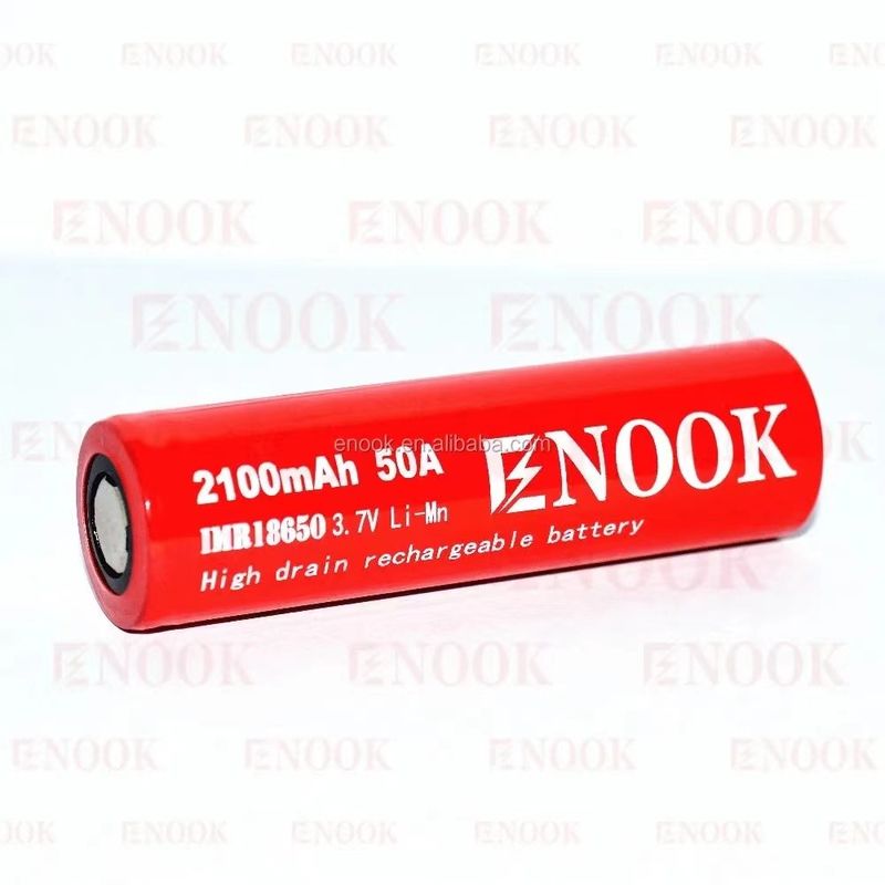 Przenośny 18650 Bateria Li-Ion o wysokim zużyciu 2100mAh 3.7V Max 50A Z płaską górą