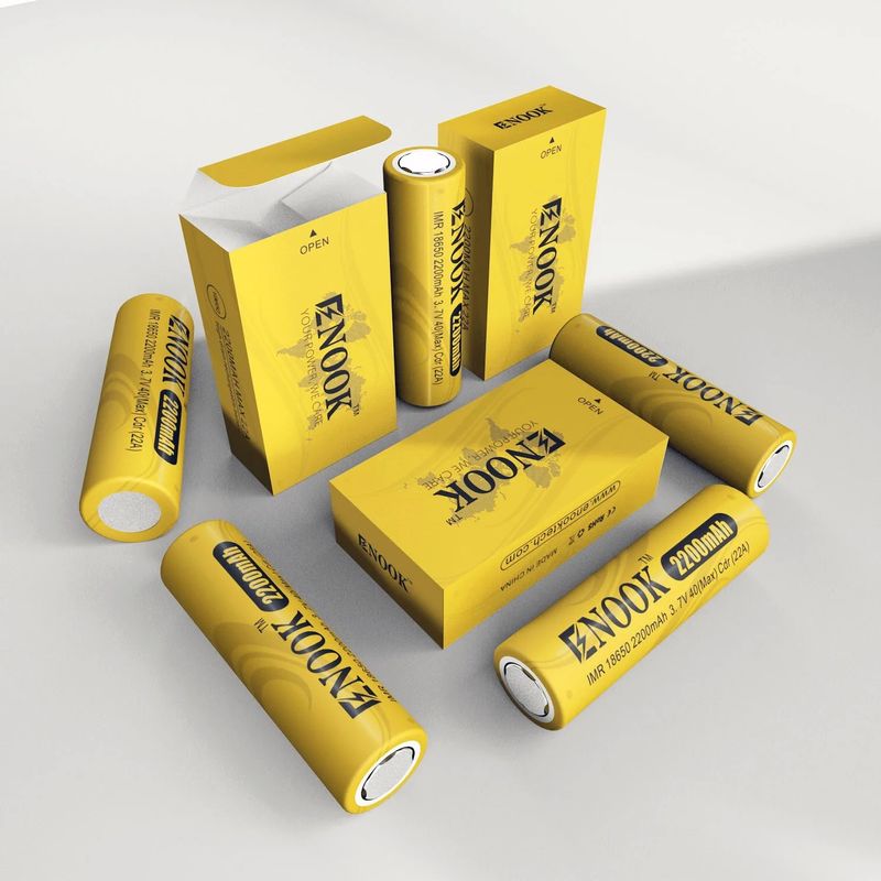Doublepow Cena hurtowa 18650 3,7V 2200mah akumulator do ładowania 40A 3,7V mod 18650 żółta bateria litowo-jonowa
