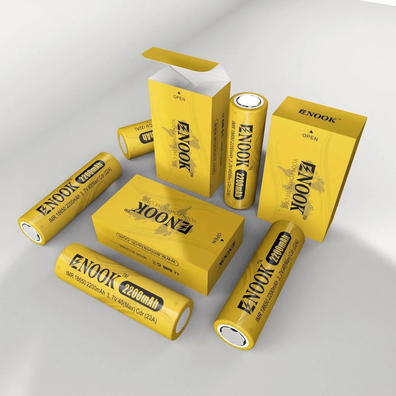 Doublepow Cena hurtowa 18650 3,7V 2200mah akumulator do ładowania 40A 3,7V mod 18650 żółta bateria litowo-jonowa