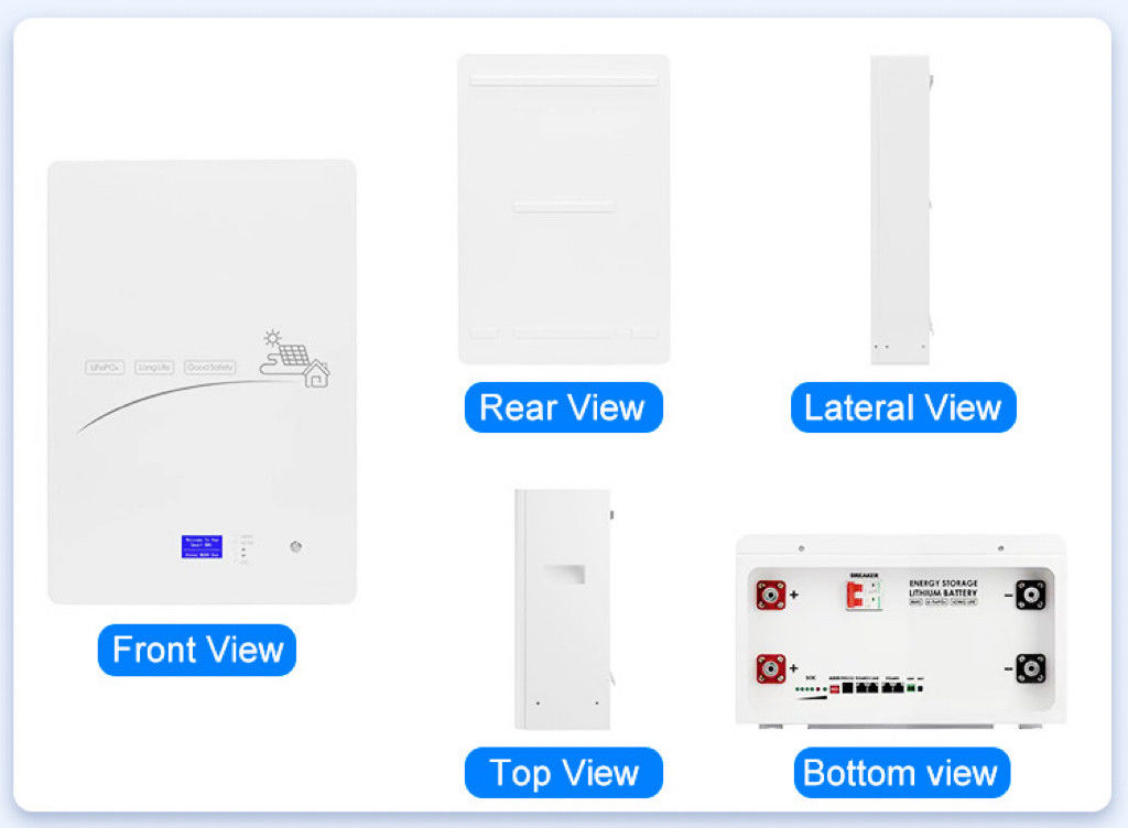 Home Powerwall akumulator akumulator słoneczny Solaire Litium 200Ah 10Kw 20Kw 50Kw 48V 51V 100Ah Lifepo4 Litium Ion Battery