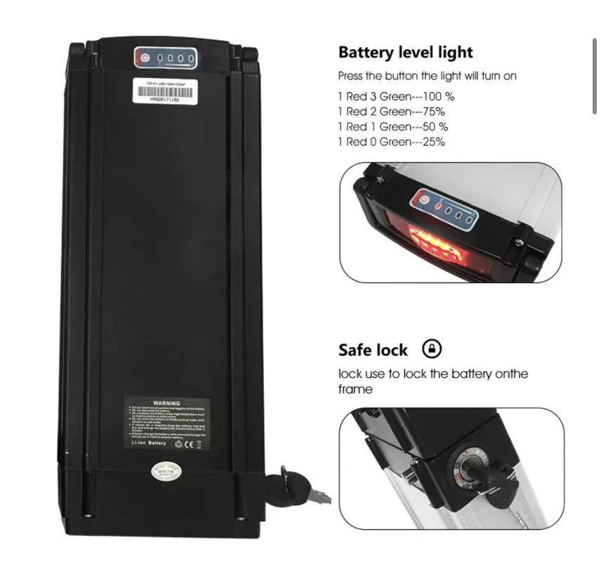 36v e-bike tylny stojak bateria litowo-jonowa 48v 10ah 12ah 20ah 21ah dla e-bike rowery elektryczne