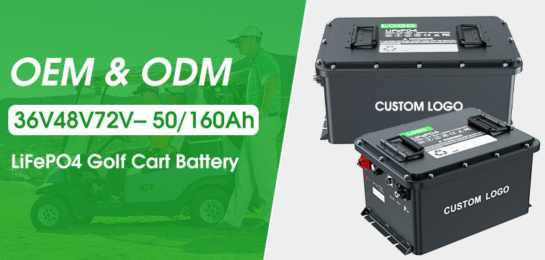IP67 Litowo-żelazowo-fosforowa bateria Golf Cart Lifepo4 Litowo-jonowy zestaw baterii 51.2v głęboki cykl